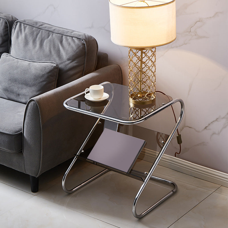 23.62" Tall Contemporary Style Side End Table Abstract Sofa Side Accent Table