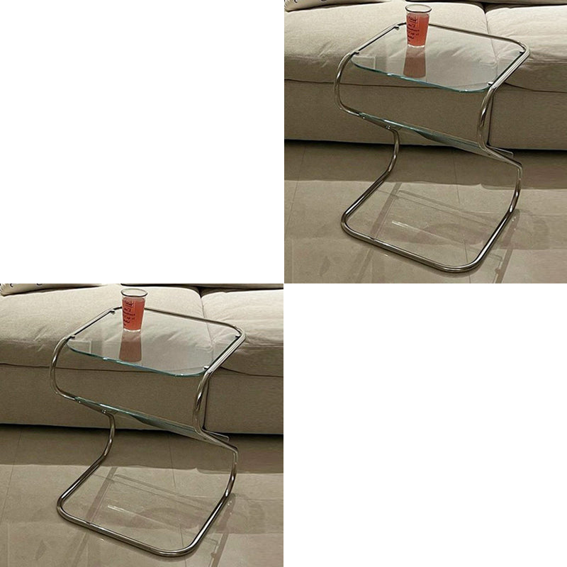 23.62" Tall Contemporary Style Side End Table Abstract Sofa Side Accent Table