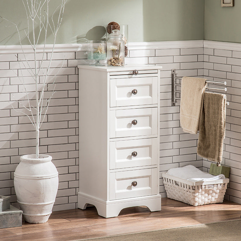 Contemporary Accent Chest with 4 Drawers and Distressed Finish Metal