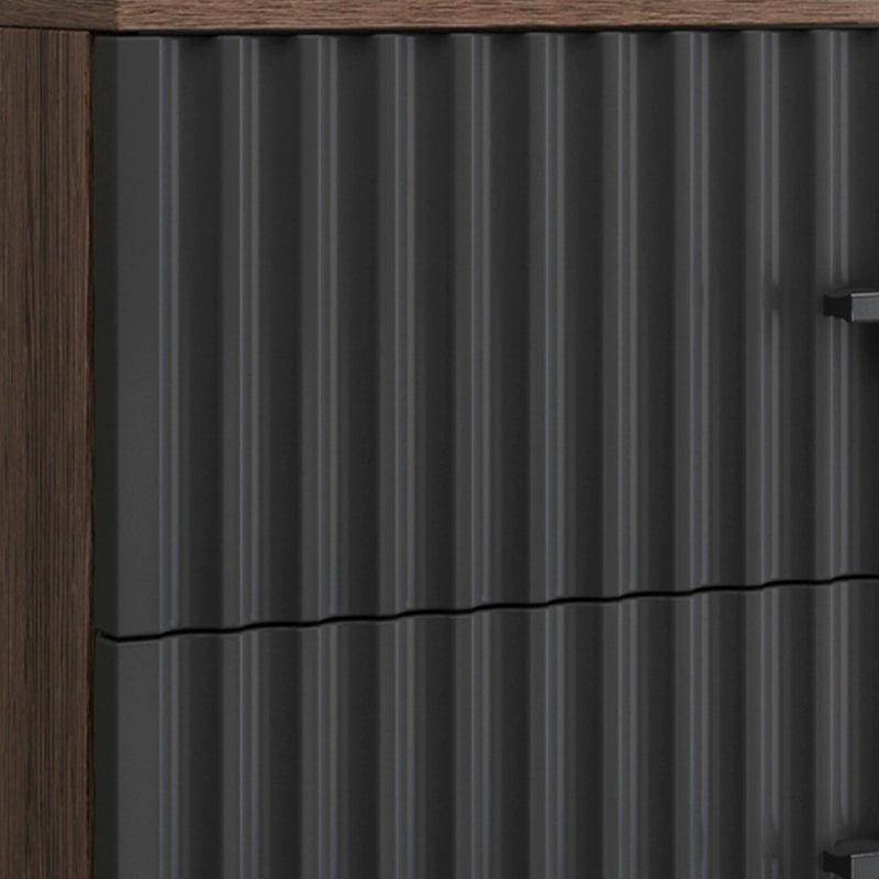 Contemporary Rectangle Accent Chest with Brown Top and Metal Legs