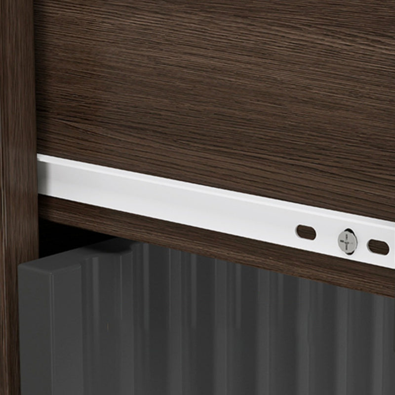 Contemporary Rectangle Accent Chest with Brown Top and Metal Legs