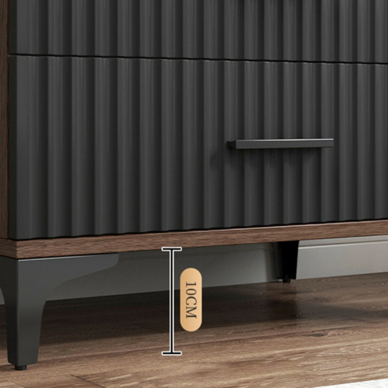 Contemporary Rectangle Accent Chest with Brown Top and Metal Legs