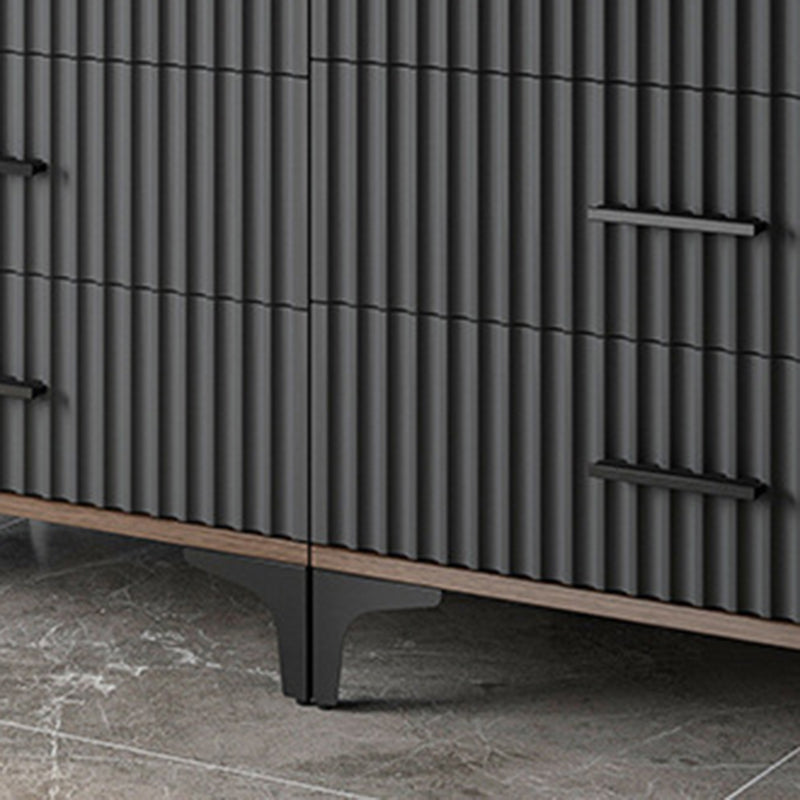 Contemporary Rectangle Accent Chest with Brown Top and Metal Legs