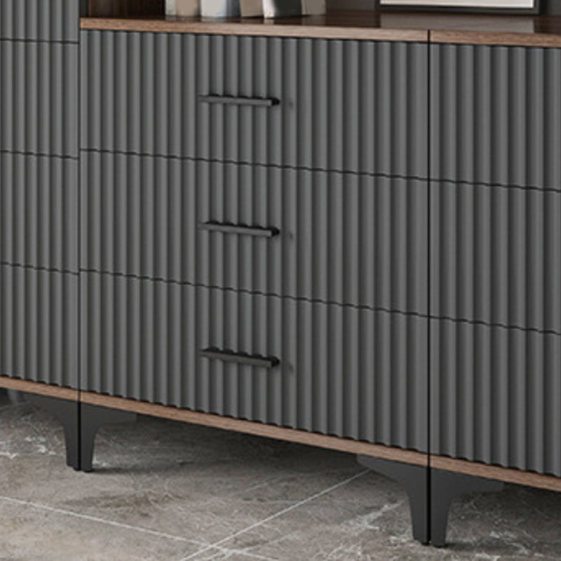 Contemporary Rectangle Accent Chest with Brown Top and Metal Legs