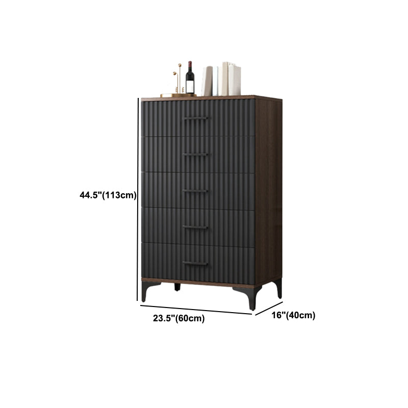 Contemporary Rectangle Accent Chest with Brown Top and Metal Legs