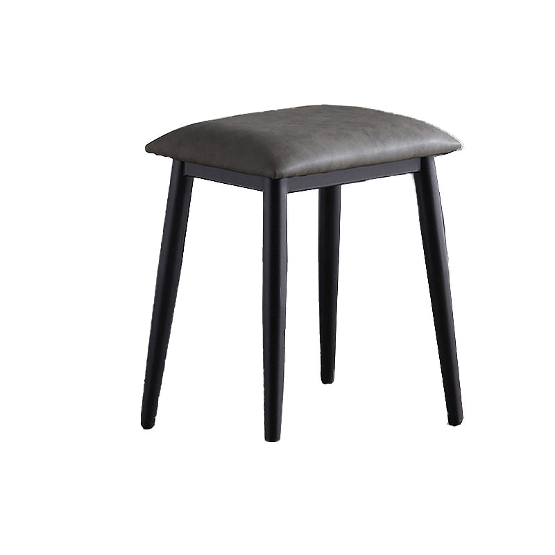 Contemporary Stone Makeup Dressing Table 33.5" H 2 Drawers Vanity Table in Black