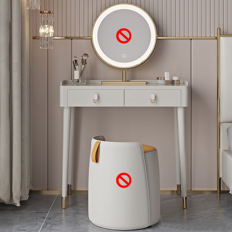 Contemporary Makeup Vanity Set Wood Dressing Table with Drawer