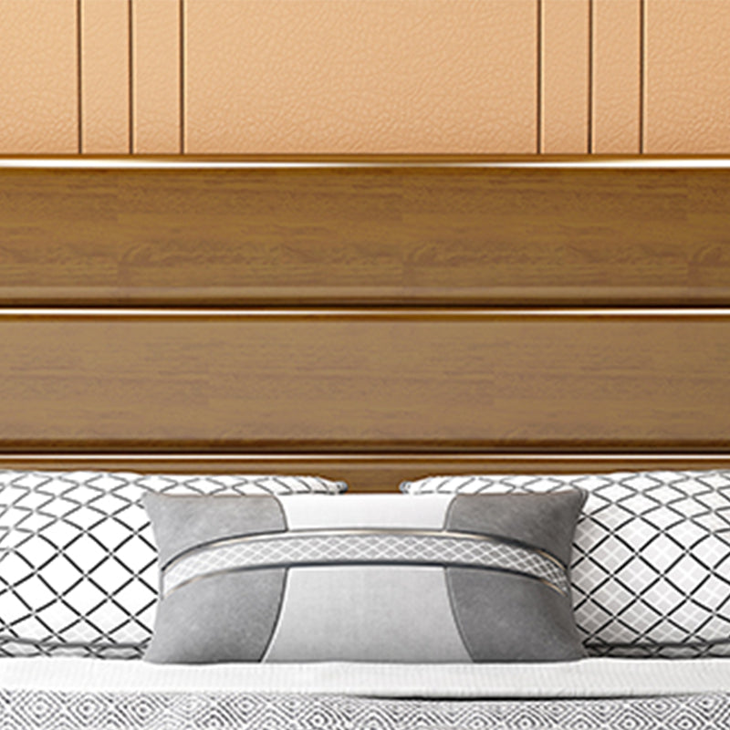 Traditional Pine Wood with Headboard Rectangular Panel Standard Bed