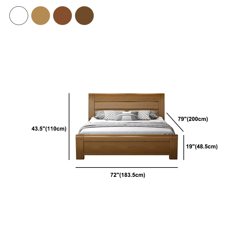 Traditional Pine Wood with Headboard Rectangular Panel Standard Bed