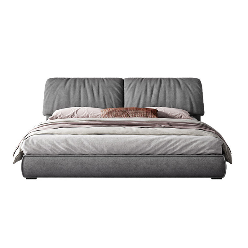 Glam Solid Wood Mattress Included Rectangular Panel Upholstered Headboard Bed