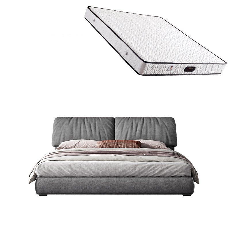 Glam Solid Wood Mattress Included Rectangular Panel Upholstered Headboard Bed