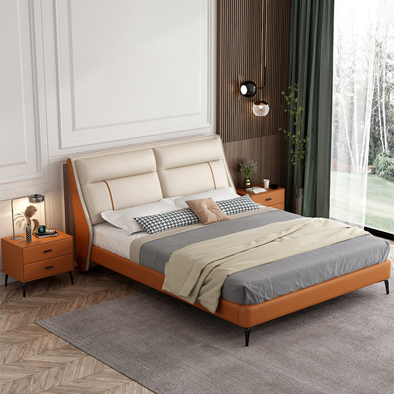 Glam Solid Wood Mattress Included with Headboard Panel Rectangular Bed Frame