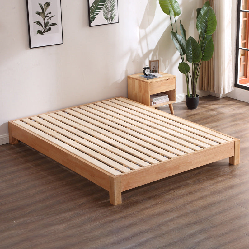 Contemporary Rubberwood With Custom Gold Legs Solid Color Standard Bed