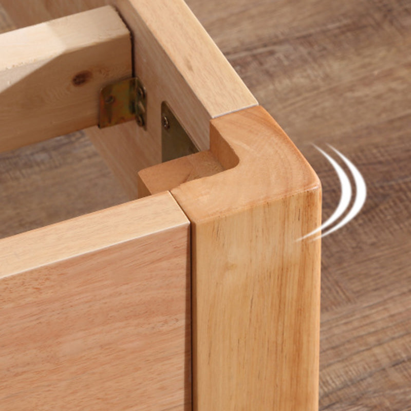 Contemporary Rubberwood With Custom Gold Legs Solid Color Standard Bed