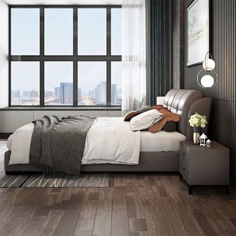 Glam Pine Wood Mattress Included with Headboard Rectangular Bed Frame