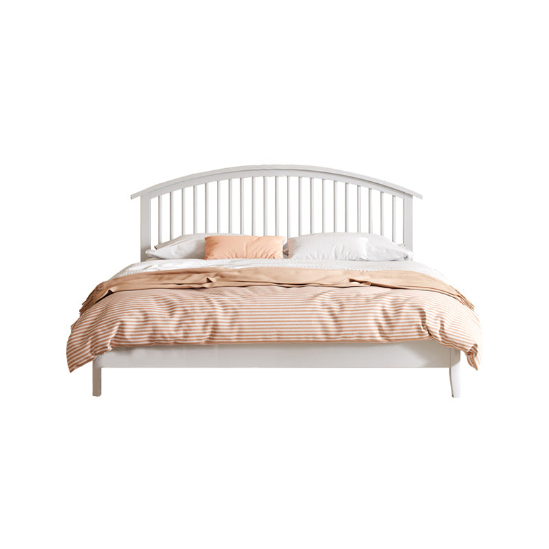 Scandinavian Slat Solid Wood with Headboard Mattress Included Arched Slat Bed