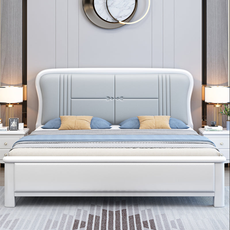 Contemporary Solid Wood Mattress Included Rectangular Panel Standard Bed