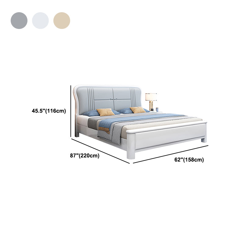 Contemporary Solid Wood Mattress Included Rectangular Panel Standard Bed
