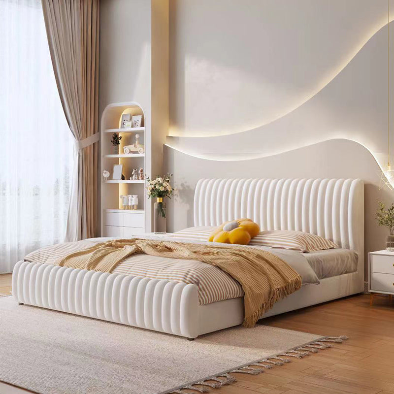 Contemporary Solid Color Mattress Included with Headboard Rectangular Standard Bed