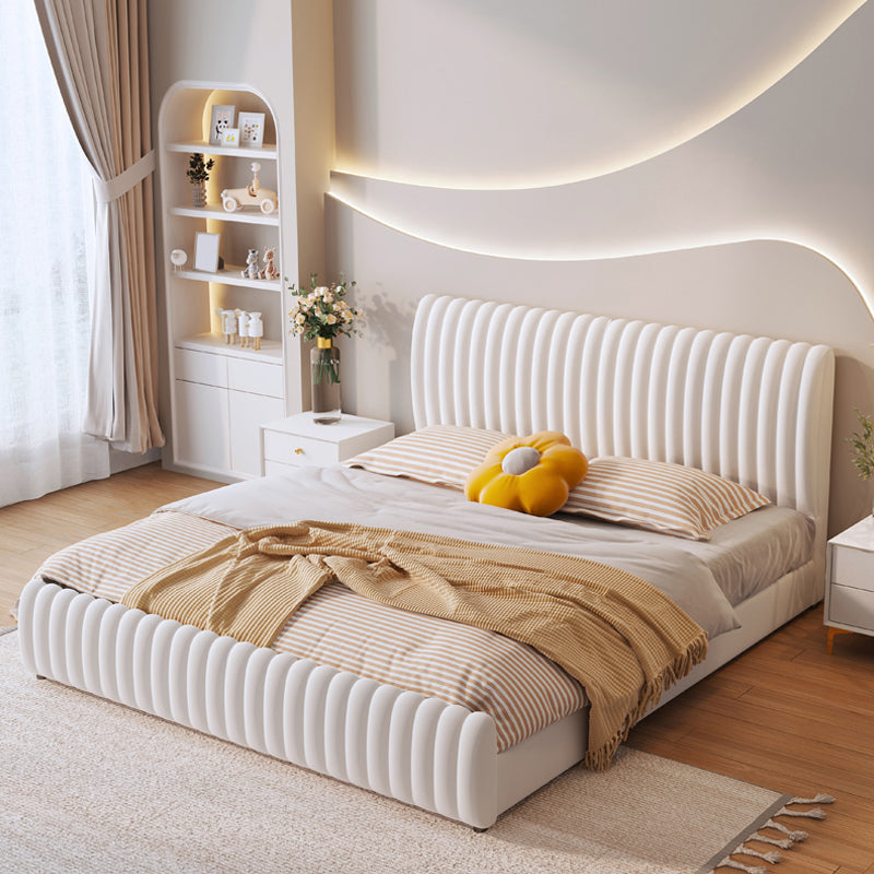 Contemporary Solid Color Mattress Included with Headboard Rectangular Standard Bed