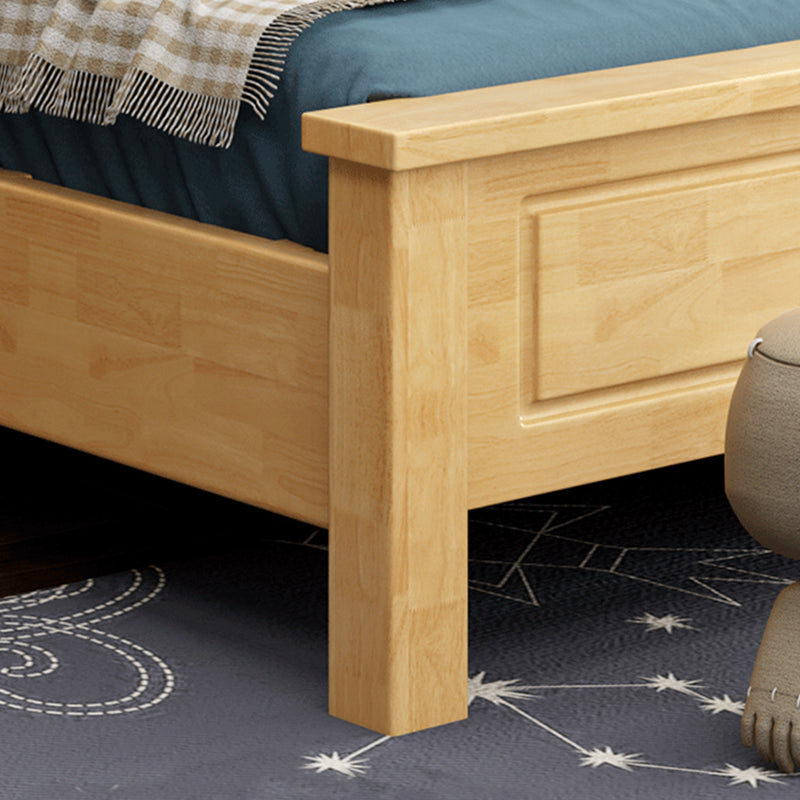 Scandinavian Solid Wood with Headboard Camelback Panel Standard Bed