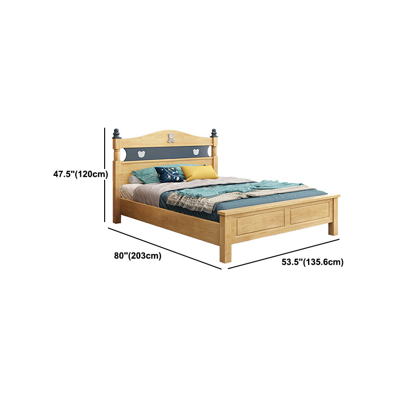 Scandinavian Solid Wood with Headboard Camelback Panel Standard Bed