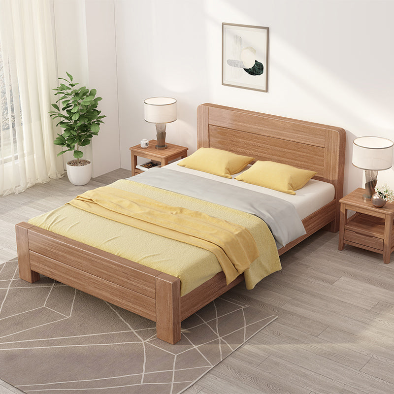 Scandinavian Walnut with Headboard Rectangular Panel Standard Bed