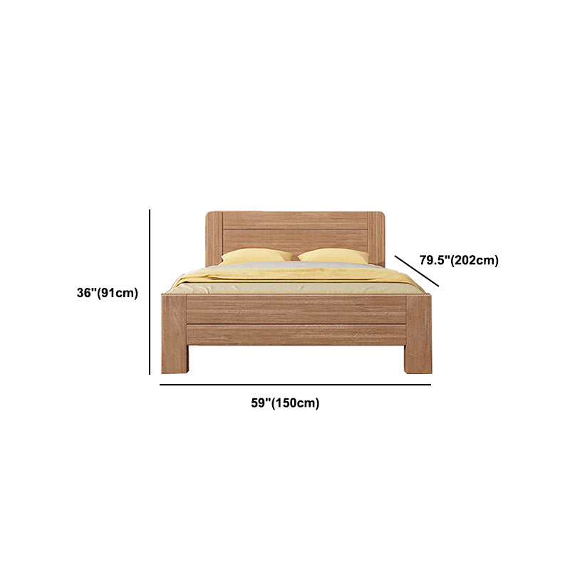 Scandinavian Walnut with Headboard Rectangular Panel Standard Bed
