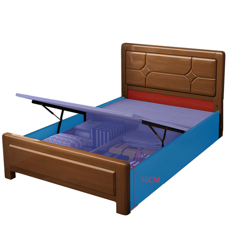 Scandinavian Solid Wood Standard Bed Natural Bed with Storage
