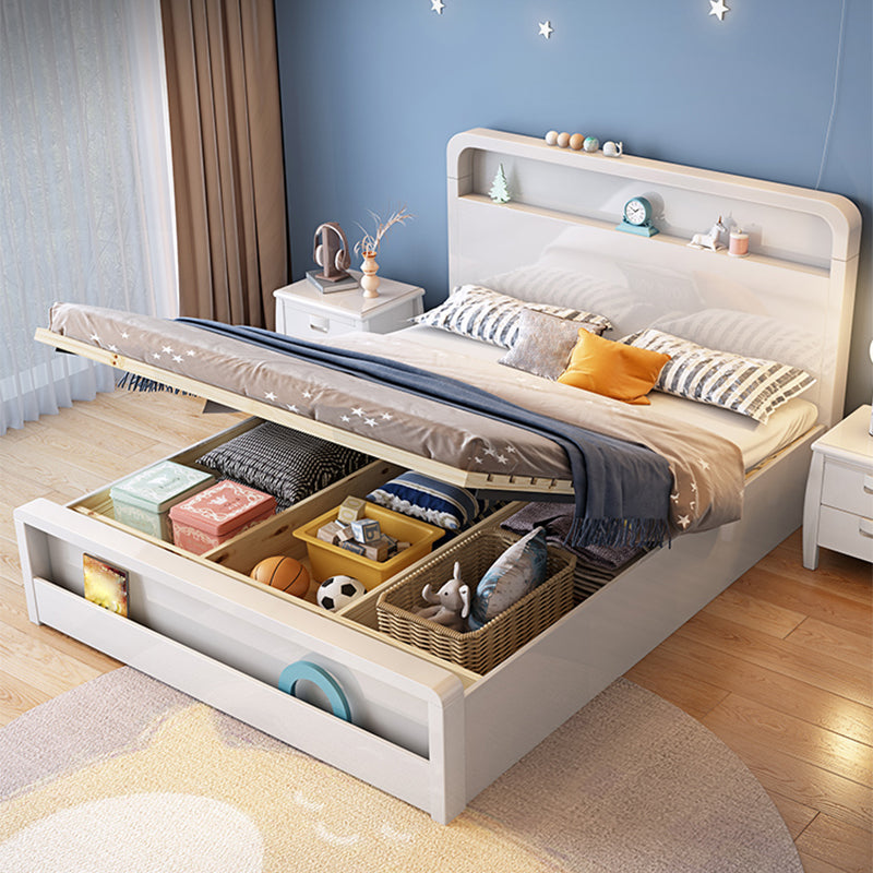 Modern Wood Standard Bed Bookcase Included Bed Frame for Bedroom