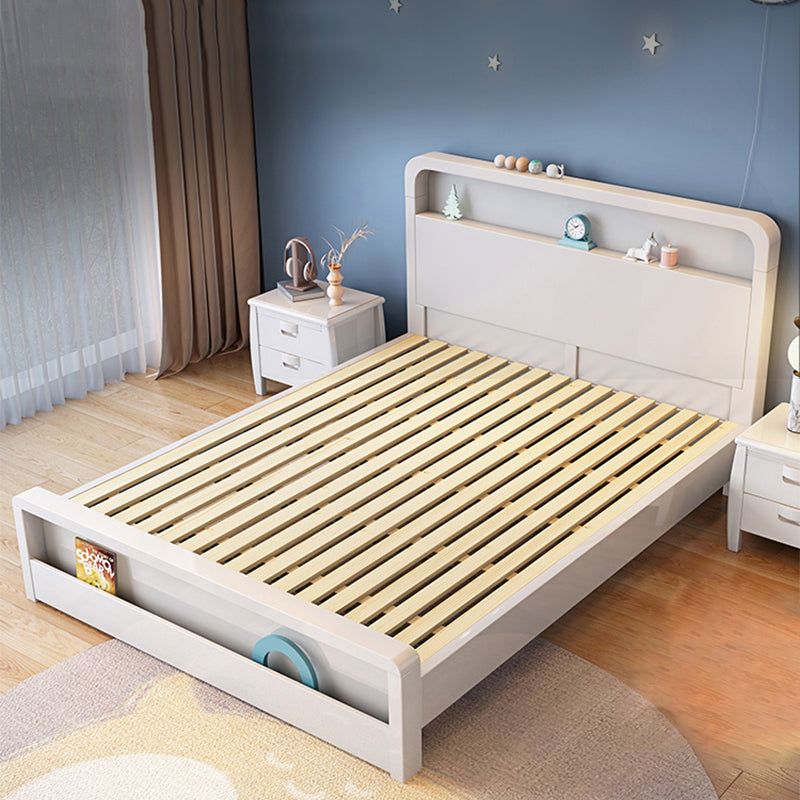 Modern Wood Standard Bed Bookcase Included Bed Frame for Bedroom