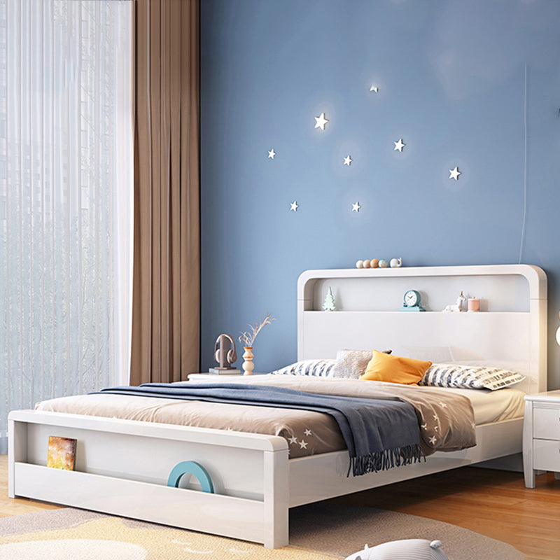 Modern Wood Standard Bed Bookcase Included Bed Frame for Bedroom