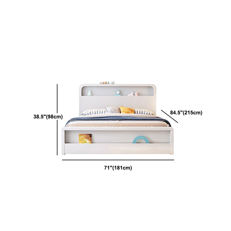 Modern Wood Standard Bed Bookcase Included Bed Frame for Bedroom