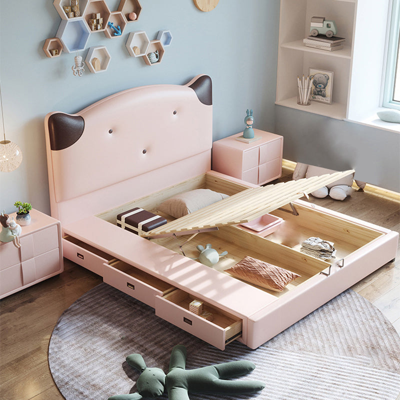 84.65 inch Wide Glam Bed Frame Solid Wood Bed with Headboard