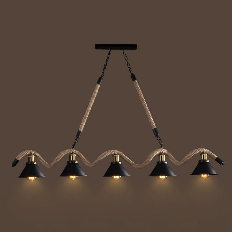 Industrial Geometric Island Pendant Lighting Metal Multiple-Light Island Lighting