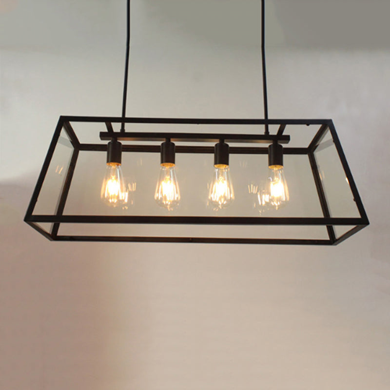 Industrial Trapezoid Island Pendant Lights Metal Multiple-Light Island Pendant Lighting