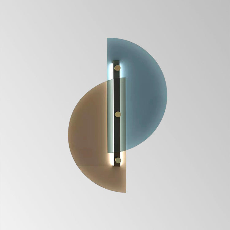 Glass Geometric Wall Light Postmodern 20" High LED Wall Sconce for Living Room
