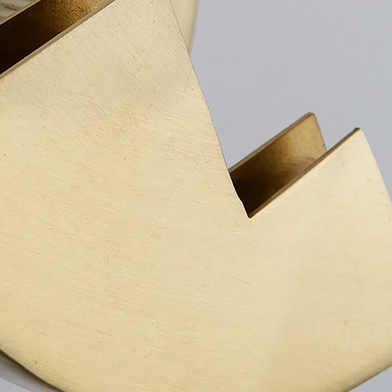 Brass Round Wall Light Postmodern 8" Wide Wall Sconce in Gold for Living Room
