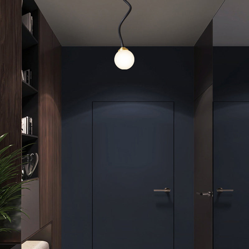 Brass Globe Wall Light Nordic Black Wall Sconce with Glass for Living Room
