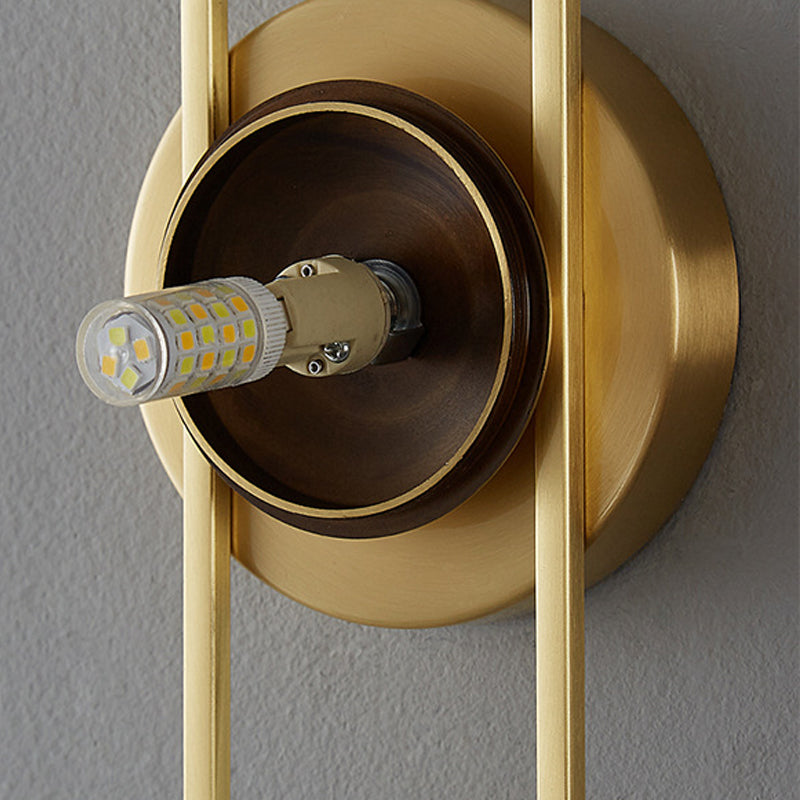 Modern Glass Wall Light Globe 15" High Wall Sconce in Gold for Living Room