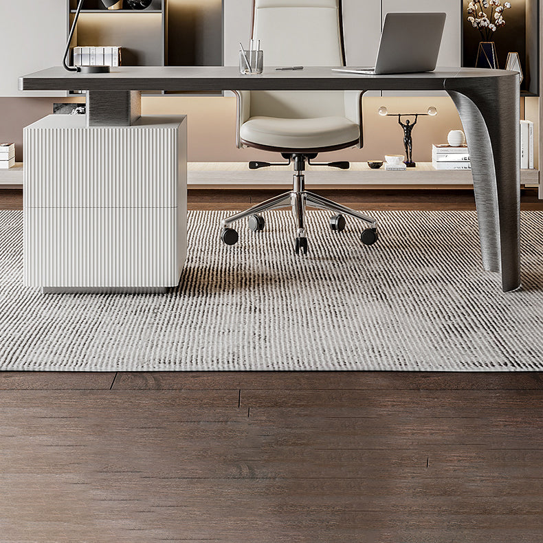 Pedestal Stone Writing Desk Glam with Drawers Office Desk for Office
