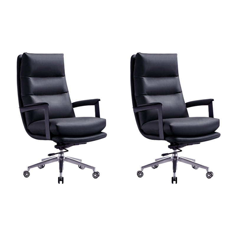 Contemporary Office Chair Adjustable Seat Height Leather Leather Executive Chair