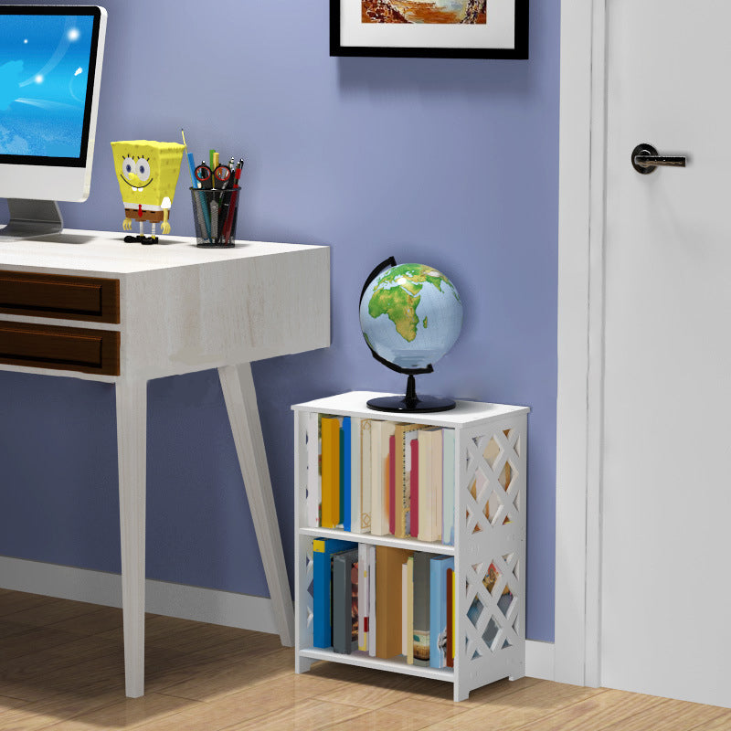 Standard Contemporary Shelf Bookcase Plastic White Closed Back Bookcase