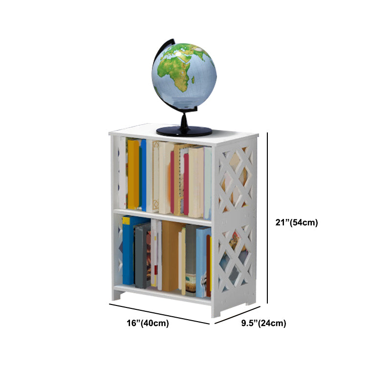 Standard Contemporary Shelf Bookcase Plastic White Closed Back Bookcase