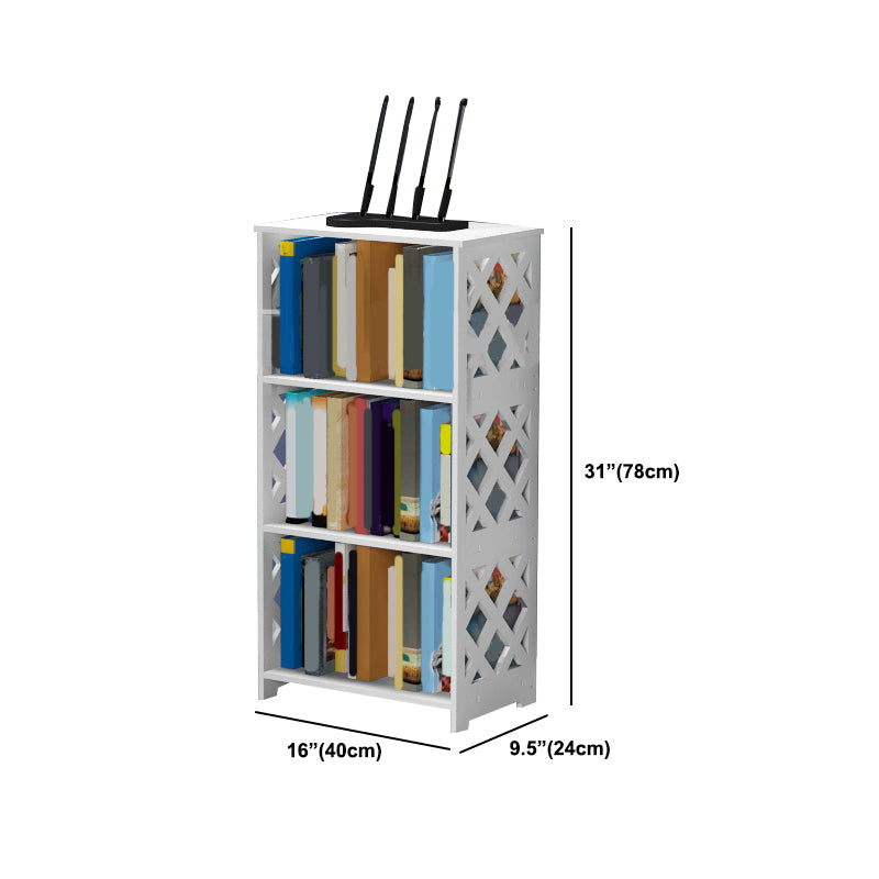 Standard Contemporary Shelf Bookcase Plastic White Closed Back Bookcase