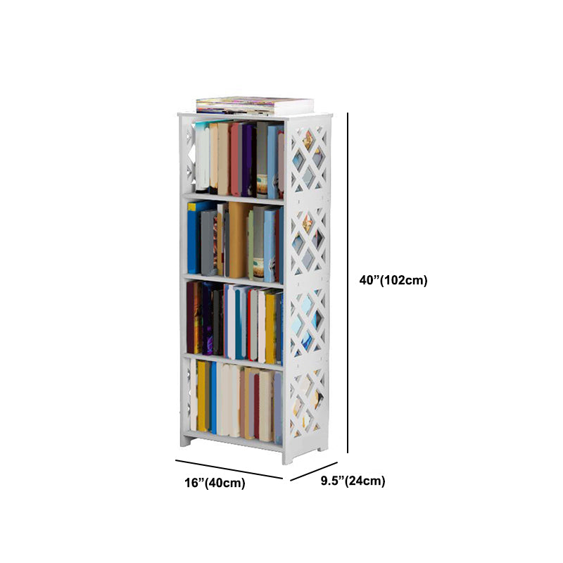 Standard Contemporary Shelf Bookcase Plastic White Closed Back Bookcase