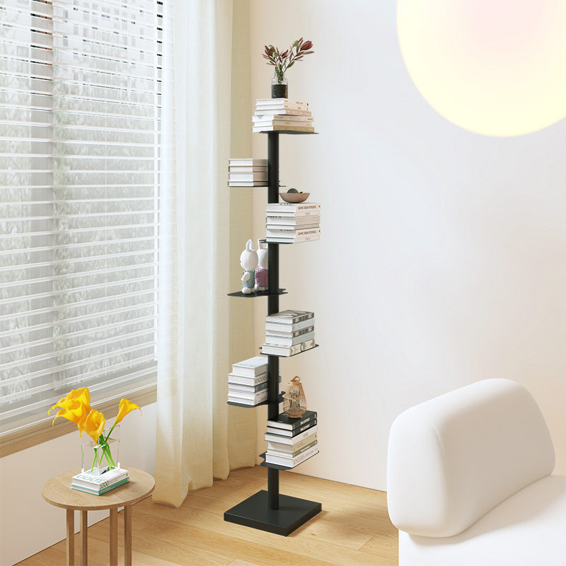 Metal Bookcase Contemporary Style Bookshelf for Home and Office