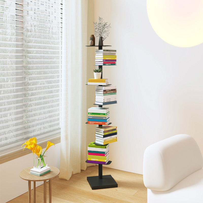 Metal Bookcase Contemporary Style Bookshelf for Home and Office