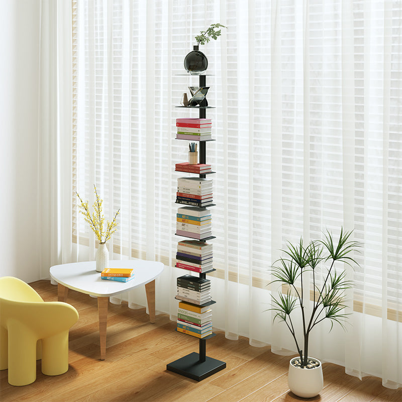 Metal Bookcase Contemporary Style Bookshelf for Home and Office
