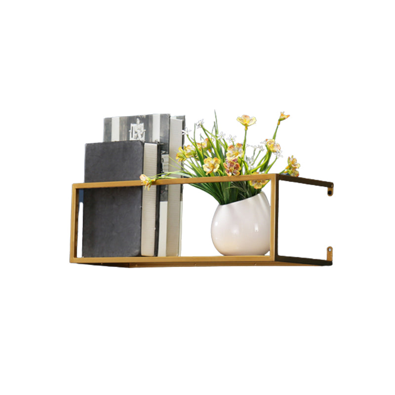 Floating Gold Metal Bookshelf Glam Wall Mounted Shelf Bookcase